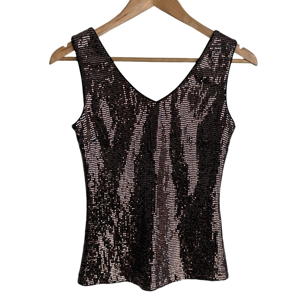 Joseph Ribkoff Sparkly Sequin Sleeveless Top Sz 4 Cocktail Party Event Tank EUC